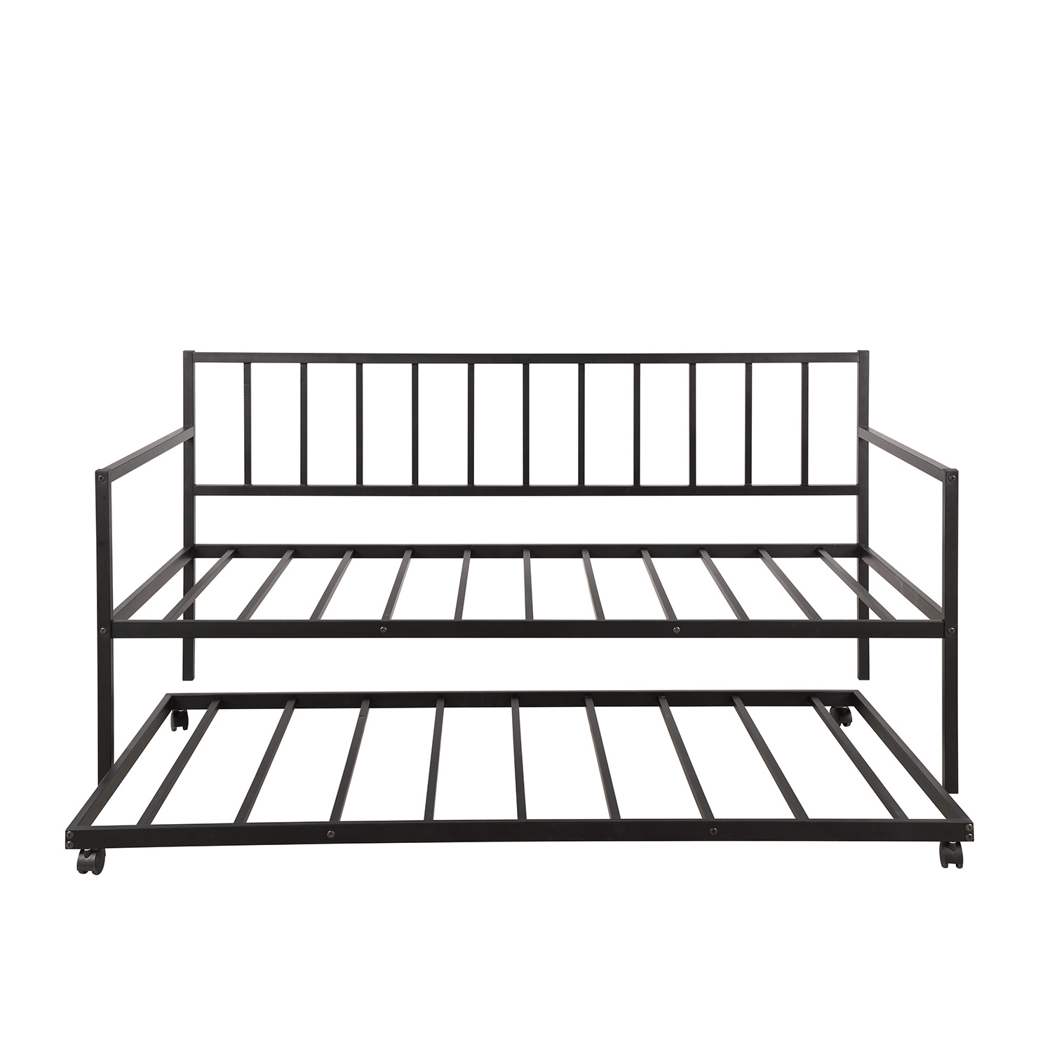 Twin Daybed with Trundle Multifunctional Metal Lounge Daybed Frame for Living Room Guest Room 4 Twin Daybed with Trundle Multifunctional Metal Lounge Daybed Frame for Living Room Guest Room