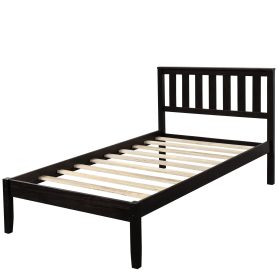 Wood Platform Bed with Headboard/Wood Slat Support,Twin 2