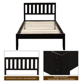 Wood Platform Bed with Headboard/Wood Slat Support,Twin 4