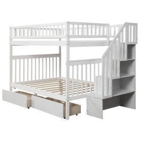Full over full bunk bed with two drawers and storage 4