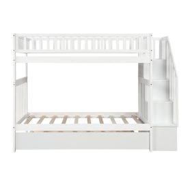 Twin over Twin Bunk Bed, with Trundle and Storage