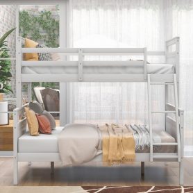 Twin Over Full Bunk Bed With Ladder, Guardrail