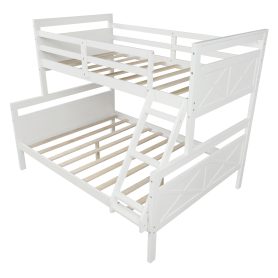 Twin Over Full Bunk Bed With Ladder, Guardrail