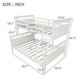 Twin Over Full Bunk Bed With Ladder, Guardrail