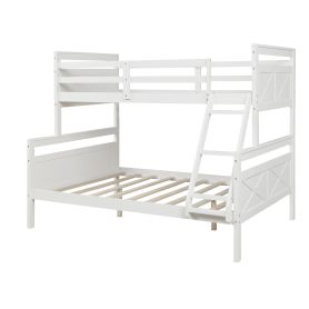 Twin Over Full Bunk Bed With Ladder, Guardrail