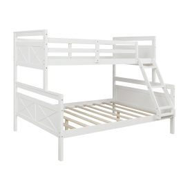 Twin Over Full Bunk Bed With Ladder, Guardrail