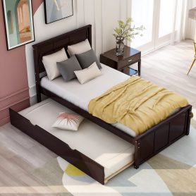 Alternative view of Platform Bed With Twin Size Trundle
