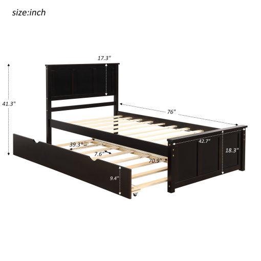 Platform Bed With Twin Size Trundle - Image 9