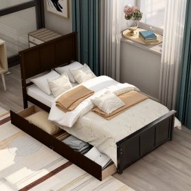 Alternative view of Platform Storage Bed, 2 Drawers With Wheels