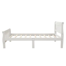 Wood Mattress Foundation Sleigh Bed Frame with Headboard/Footboard/Wood Slat Support