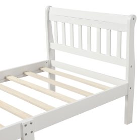 Wood Mattress Foundation Sleigh Bed Frame with Headboard/Footboard/Wood Slat Support