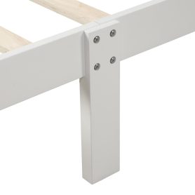 Wood Mattress Foundation Sleigh Bed Frame with Headboard/Footboard/Wood Slat Support