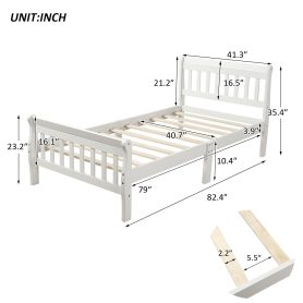 Wood Mattress Foundation Sleigh Bed Frame with Headboard/Footboard/Wood Slat Support