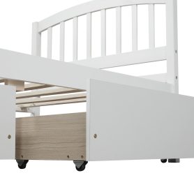 Twin Platform Storage Bed Wood Bed Frame With Two Drawers And Headboard