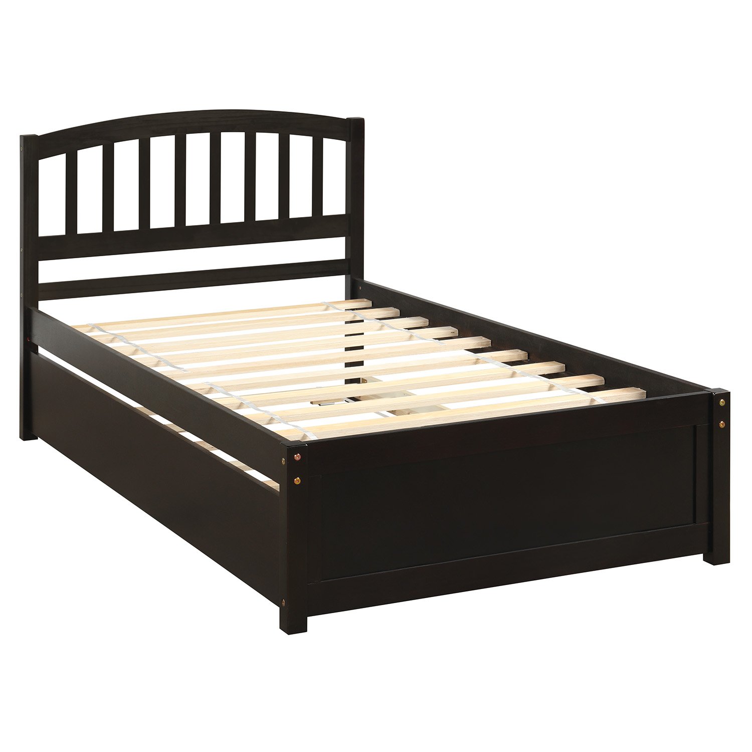 Twin Size Platform Bed Wood Bed Frame With Trundle 6 Twin Size Platform Bed Wood Bed Frame With Trundle