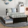 Twin Size Platform Bed Wood Bed Frame With Trundle 2 Twin Size Platform Bed Wood Bed Frame With Trundle