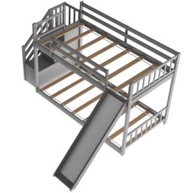 Twin Over Twin Bunk Bed With Convertible Slide And Stairway 21 Twin Over Twin Bunk Bed With Convertible Slide And Stairway