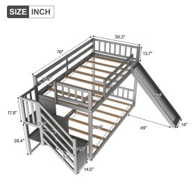 Twin Over Twin Bunk Bed With Convertible Slide And Stairway 29 Twin Over Twin Bunk Bed With Convertible Slide And Stairway