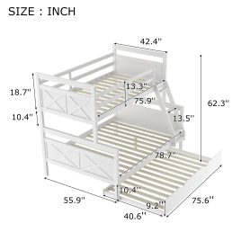 Twin Over Full Bunk Bed With Ladder, Twin Size Trundle, Safety Guardrail 19 Twin Over Full Bunk Bed With Ladder, Twin Size Trundle, Safety Guardrail