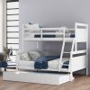 Twin Over Full Bunk Bed With Ladder, Twin Size Trundle, Safety Guardrail 1 Twin Over Full Bunk Bed With Ladder, Twin Size Trundle, Safety Guardrail