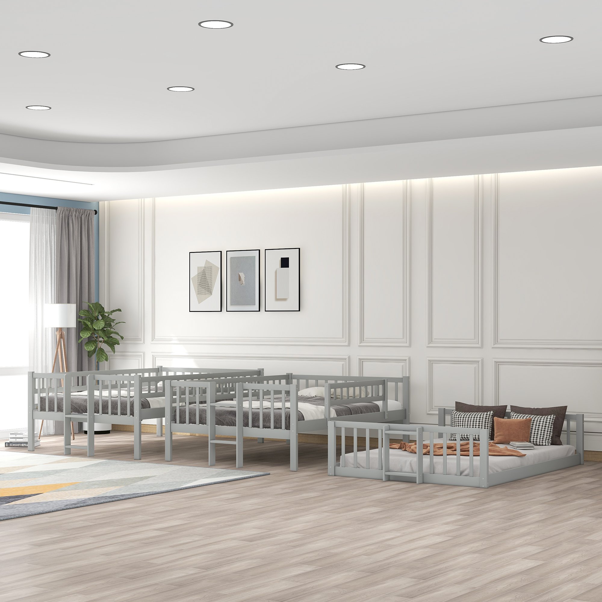 5 Triple Bunk Beds For Kids: Free Shipping to the USA 10 Full-over-Full-over-Full Triple Bunk Bed With Built-in Ladder And Slide