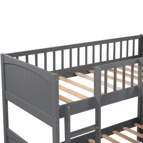Twin Size Bunk Bed With A Loft Bed Attached, With Two Drawers