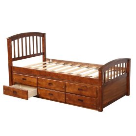 Twin Size Platform Storage Bed Solid Wood Bed With 6 Drawers 27 Twin Size Platform Storage Bed Solid Wood Bed With 6 Drawers