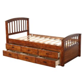 Twin Size Platform Storage Bed Solid Wood Bed With 6 Drawers 29 Twin Size Platform Storage Bed Solid Wood Bed With 6 Drawers