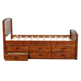 Twin Size Platform Storage Bed Solid Wood Bed With 6 Drawers 24 Twin Size Platform Storage Bed Solid Wood Bed With 6 Drawers