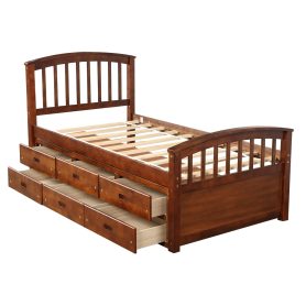Twin Size Platform Storage Bed Solid Wood Bed With 6 Drawers 30 Twin Size Platform Storage Bed Solid Wood Bed With 6 Drawers