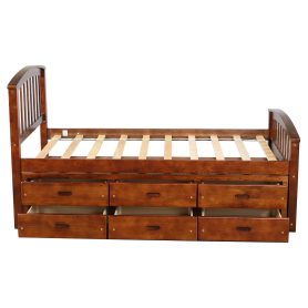 Twin Size Platform Storage Bed Solid Wood Bed With 6 Drawers 25 Twin Size Platform Storage Bed Solid Wood Bed With 6 Drawers