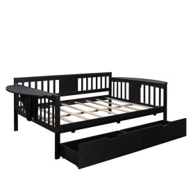 Full Size Daybed With Two Drawers, Wood Slat Support