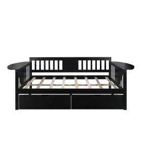 Full Size Daybed With Two Drawers, Wood Slat Support