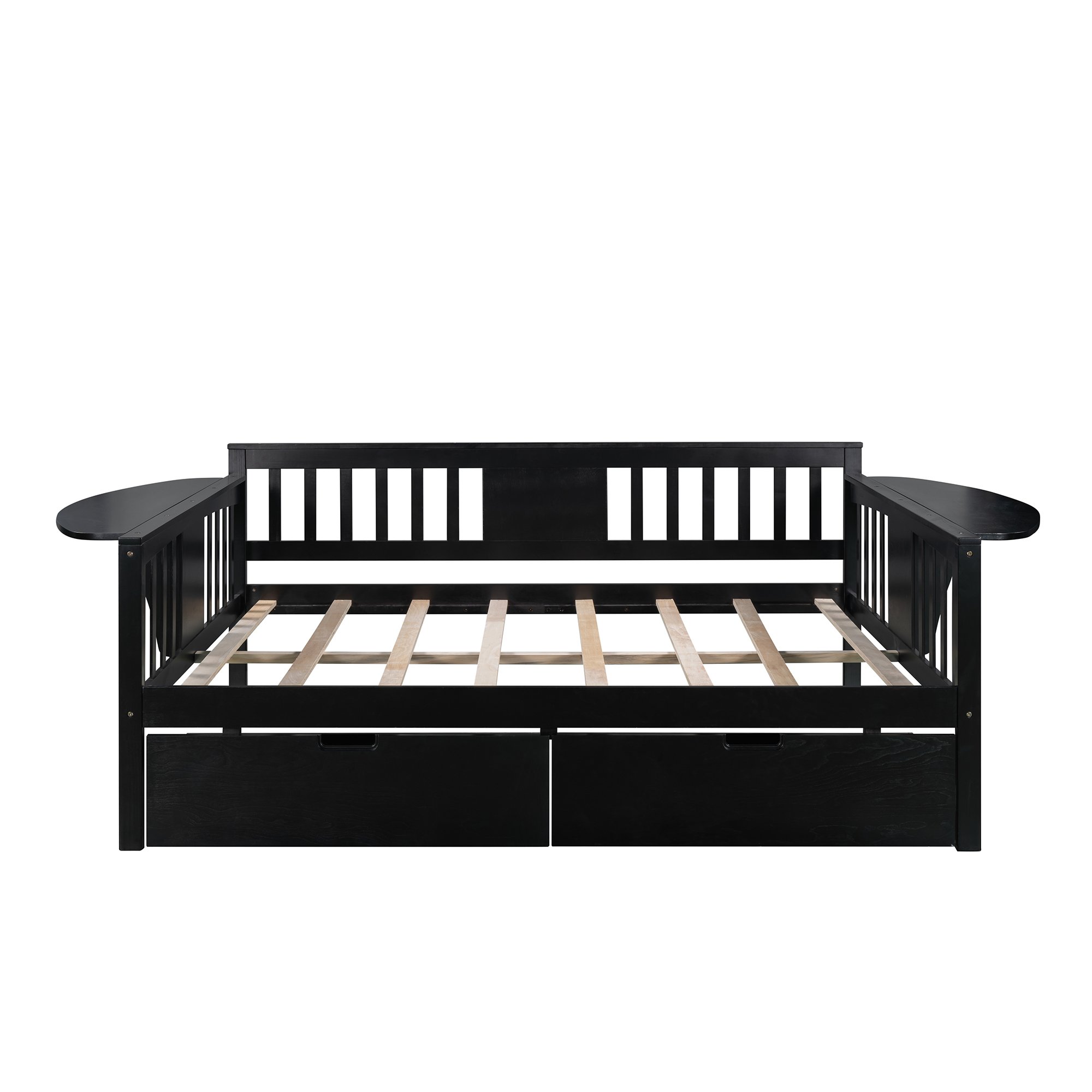 Full Size Daybed With Two Drawers, Wood Slat Support