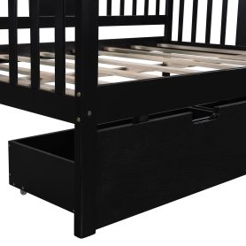 Full Size Daybed With Two Drawers, Wood Slat Support