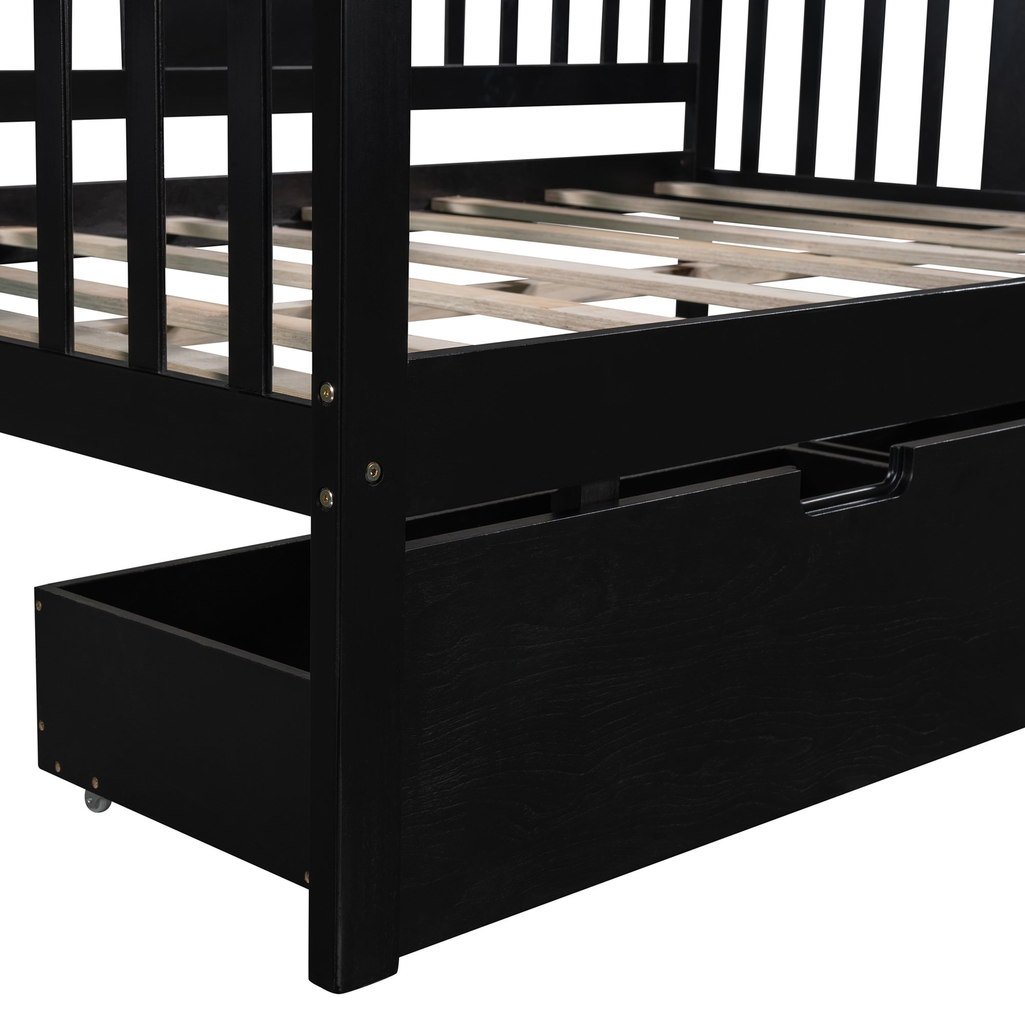 Full Size Daybed With Two Drawers, Wood Slat Support