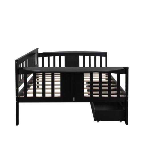 Full Size Daybed With Two Drawers, Wood Slat Support