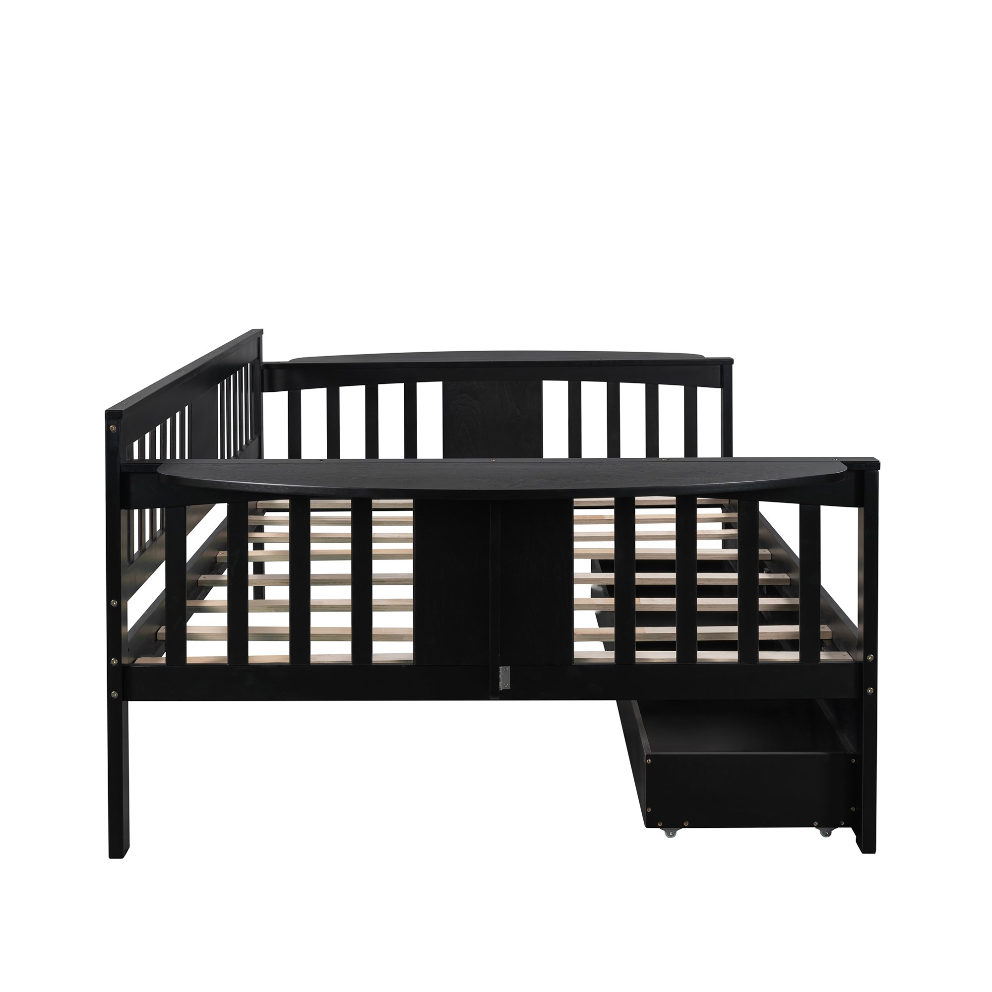 Full Size Daybed With Two Drawers, Wood Slat Support