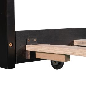 L-Shaped Platform Bed With Trundle And Drawers Linked With Built-in Desk,Twin Size