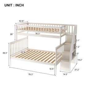Twin Over Full Stairway Bunk Bed With Storage 19 Twin Over Full Stairway Bunk Bed With Storage