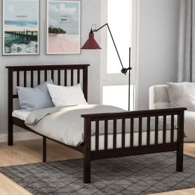 Wood Platform Bed With Headboard And Footboard, Twin