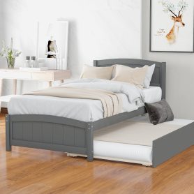 Twin Size Platform Bed With Trundle
