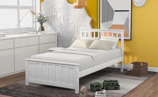 Wood Platform Bed,Twin Size