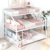 Twin XL/Full/Queen Triple Bunk Bed with Long and Short Ladder and Full-Length Guardrails 1 Twin XL/Full/Queen Triple Bunk Bed with Long and Short Ladder and Full-Length Guardrails