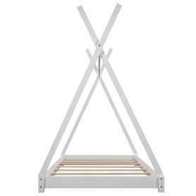 Twin Size House Platform Bed With Triangle Tructure