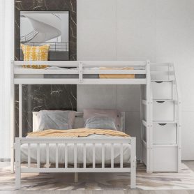 Twin Over Full Loft Bed With Storage