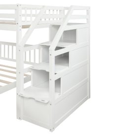 Twin Over Full Loft Bed With Storage