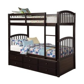 Twin Bunk Bed with Ladder, Safety Rail, Twin Trundle Bed with 3 Drawers 21 Twin Bunk Bed with Ladder, Safety Rail, Twin Trundle Bed with 3 Drawers