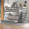 Hardwood Twin Over Twin Bunk Bed With Trundle And Staircase 1 Hardwood Twin Over Twin Bunk Bed With Trundle And Staircase