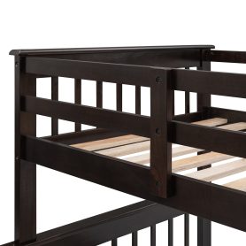 Stairway Twin-Over-Full Bunk Bed with Drawer, Storage and Guard Rail
